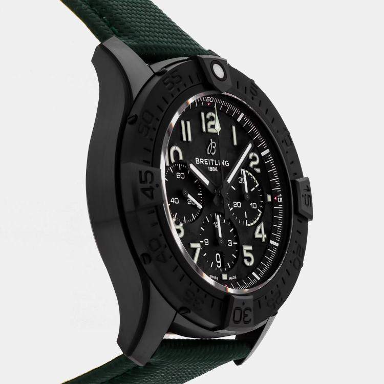 مملوكة مسبقًا Breitling Super Avenger B01 Night Mission SB0148101B1X1 Automatic Chronograph Grey Dial Ceramic Men's Wristwatch 46mm