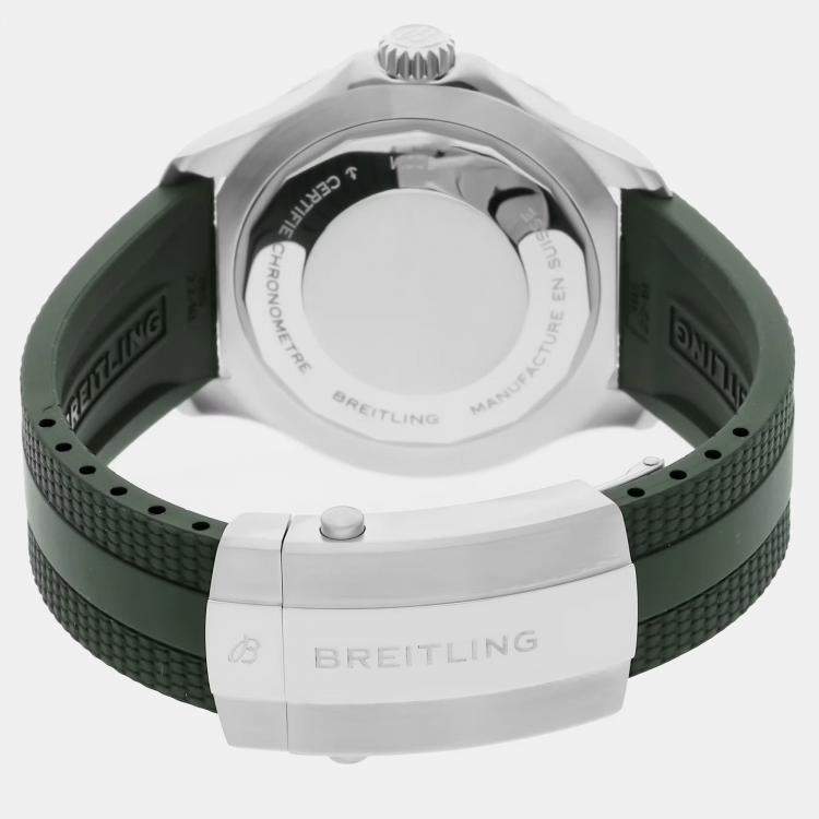 مملوكة مسبقًا Breitling Superocean A17376A31L1S1 Automatic Green Dial Stainless Steel Men's Wristwatch 44mm