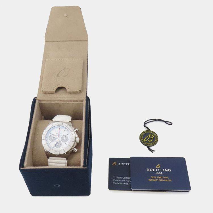 Pre Owned Breitling Chronomat AB0136A71A1S1 Automatic White Stainless Steel  Men's Wristwatch 44 mm