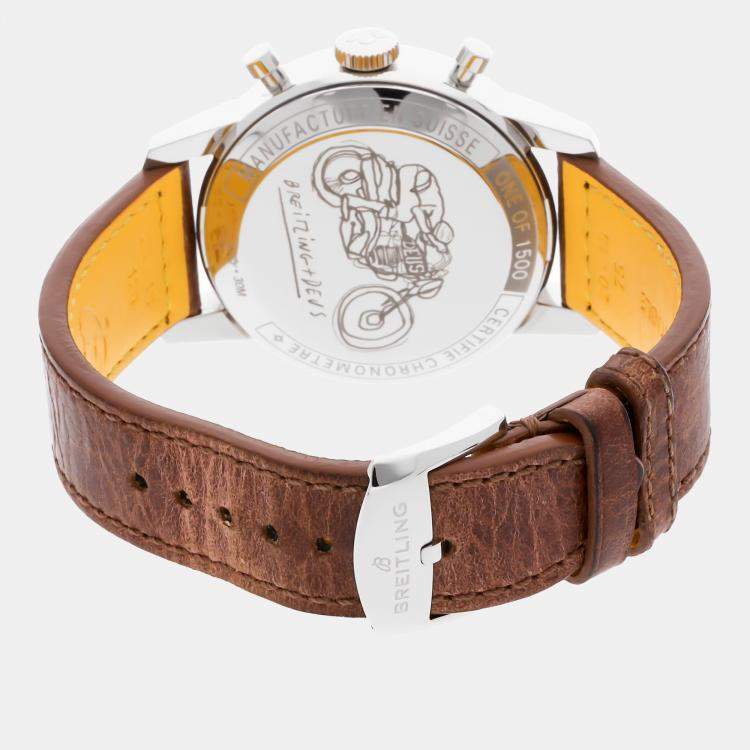 Pre Owned Breitling Top Time Deus Limited Edition A233101A1A1X1 Automatic Chronograph Silver Dial Stainless Steel Wristwatch 41mm