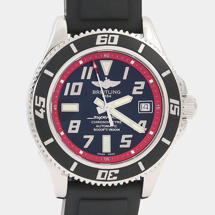 Pre Owned Breitling Superocean A17364 Automatic Black Stainless Steel Men's Wristwatch 42mm