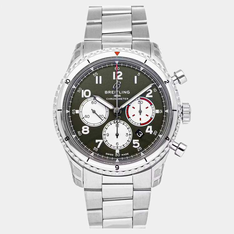 Pre Owned Pre-Owned Breitling Aviator 8 B01 Chronograph Curtiss Warhawk AB01192A1L1A1 Automatic  43 mm