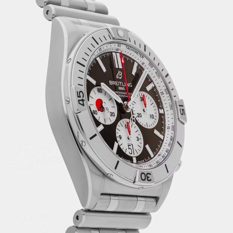 مملوكة مسبقًا Pre-Owned Breitling Chronomat B01 NFL Cleveland Browns Edition AB01342B1B6A1