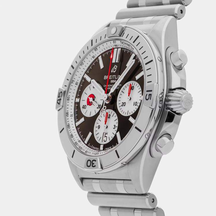 مملوكة مسبقًا Pre-Owned Breitling Chronomat B01 NFL Cleveland Browns Edition AB01342B1B6A1