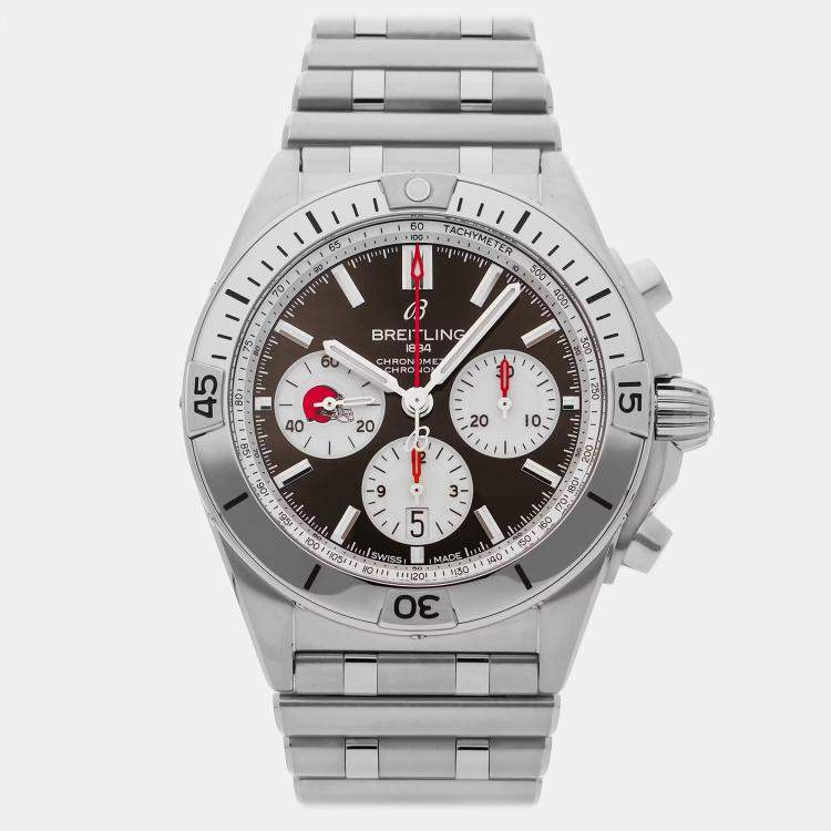 مملوكة مسبقًا Pre-Owned Breitling Chronomat B01 NFL Cleveland Browns Edition AB01342B1B6A1