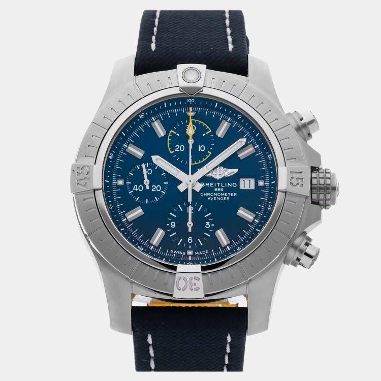 Pre Owned Pre-Owned Breitling Avenger Chronograph A13317101C1X1 Blue Automatic Stainless Steel Men's Wristwatch 45 MM