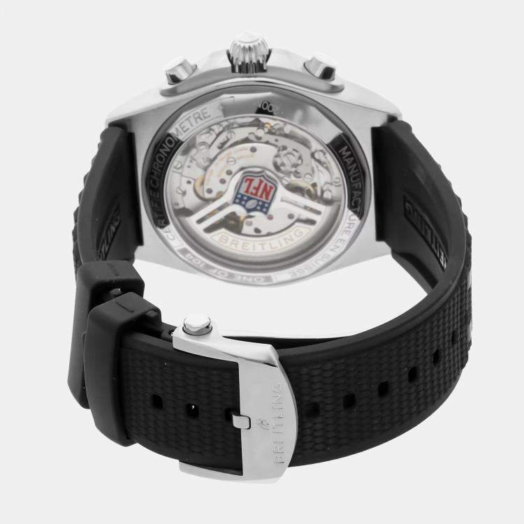 Pre Owned Pre-Owned Breitling Chronomat B01 NFL Indianapolis Colts AB01342B1C2S1 Silver Manual Winding Stainless Steel Men's Wristwatch 42 MM