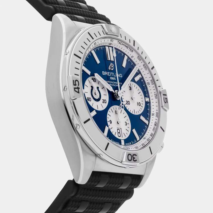 Pre Owned Pre-Owned Breitling Chronomat B01 NFL Indianapolis Colts AB01342B1C2S1 Silver Manual Winding Stainless Steel Men's Wristwatch 42 MM