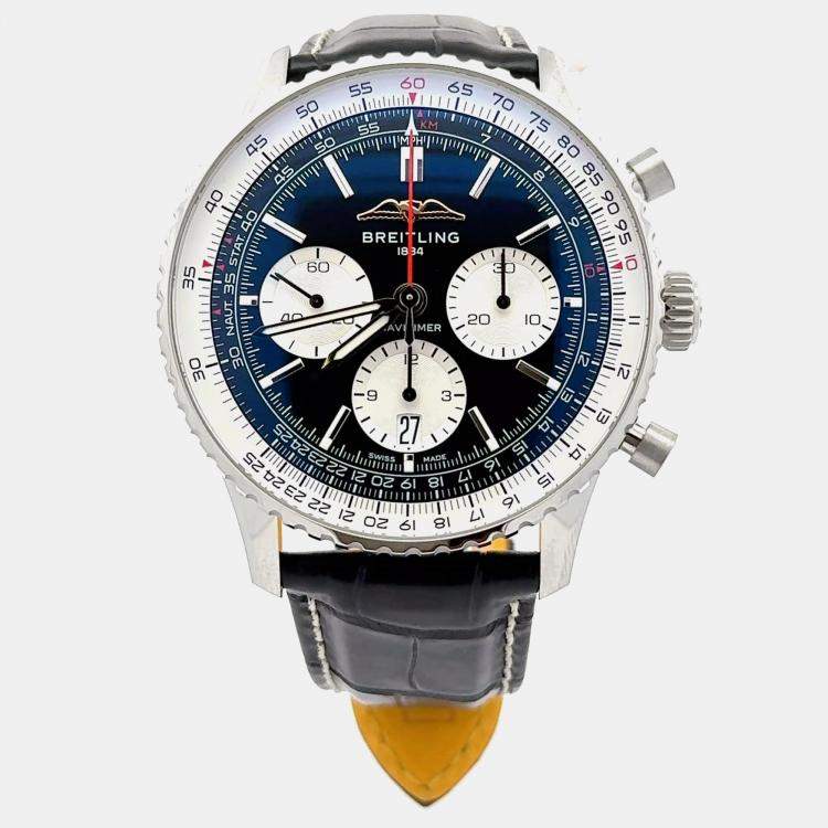 Breitling Navitimer 1 B01 AB0138211B1P1 Black Stainless Steel Automatic Men's Wristwatch 43mm