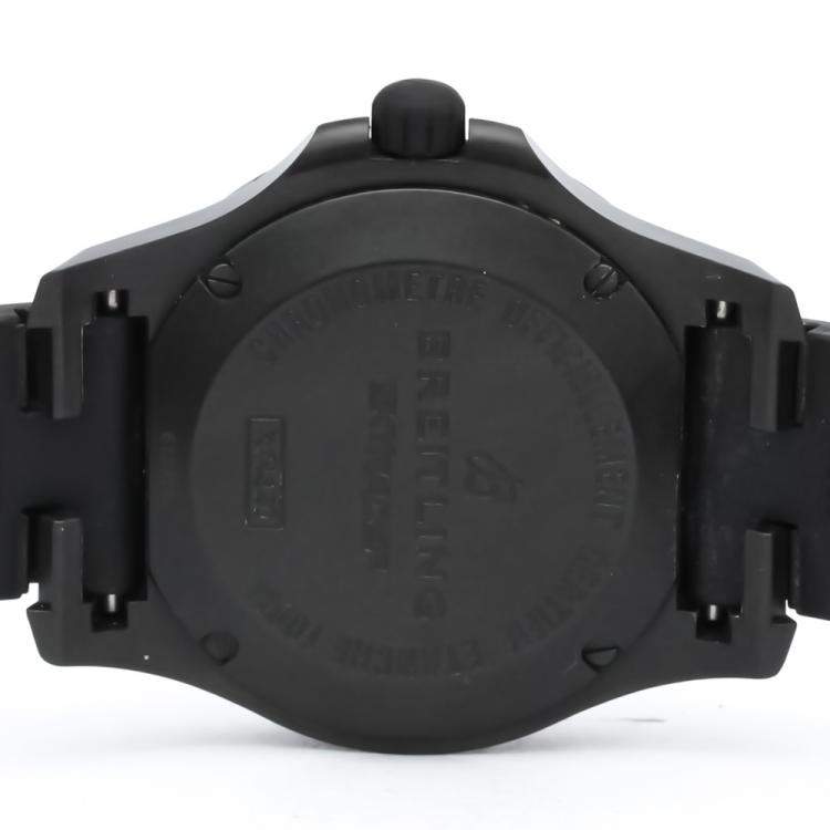 Pre Owned Breitling Black Ultralight Polymer Colt Skyracer Quartz X74320 Men's Wristwatch 45 MM