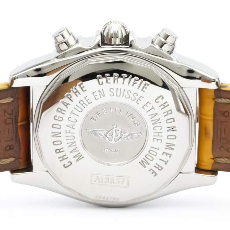 Pre Owned Breitling MOP Stainless Steel Chrono Cockpit Automatic A13357 Men's Wristwatch 39 MM