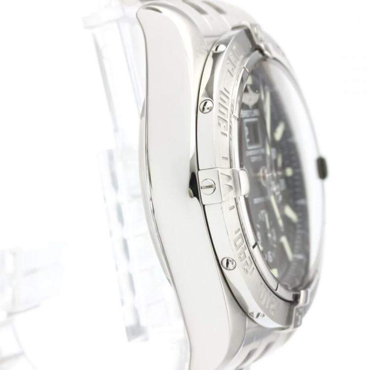 Pre Owned Breitling Black Stainless Steel Blackbird Automatic A44359 Men's Wristwatch 44 MM