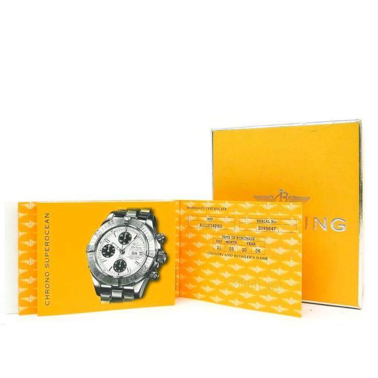 Pre Owned Breitling Blue Stainless Steel Chrono SuperOcean Automatic A13340 Men's Wristwatch 42 MM