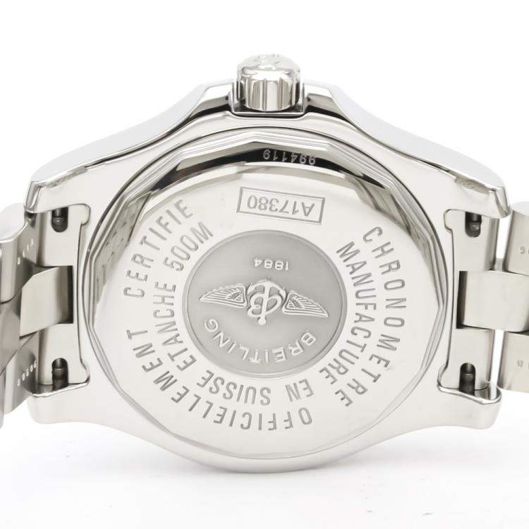 Pre Owned Breitling Black Stainless Steel Colt Automatic A17380 Men's Wristwatch 41 MM