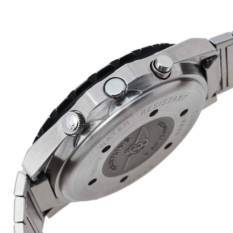 Pre Owned Breitling Ivory Stainless Steel Navitimer Jupiter Pilot 80975 Men's Wristwatch 42MM