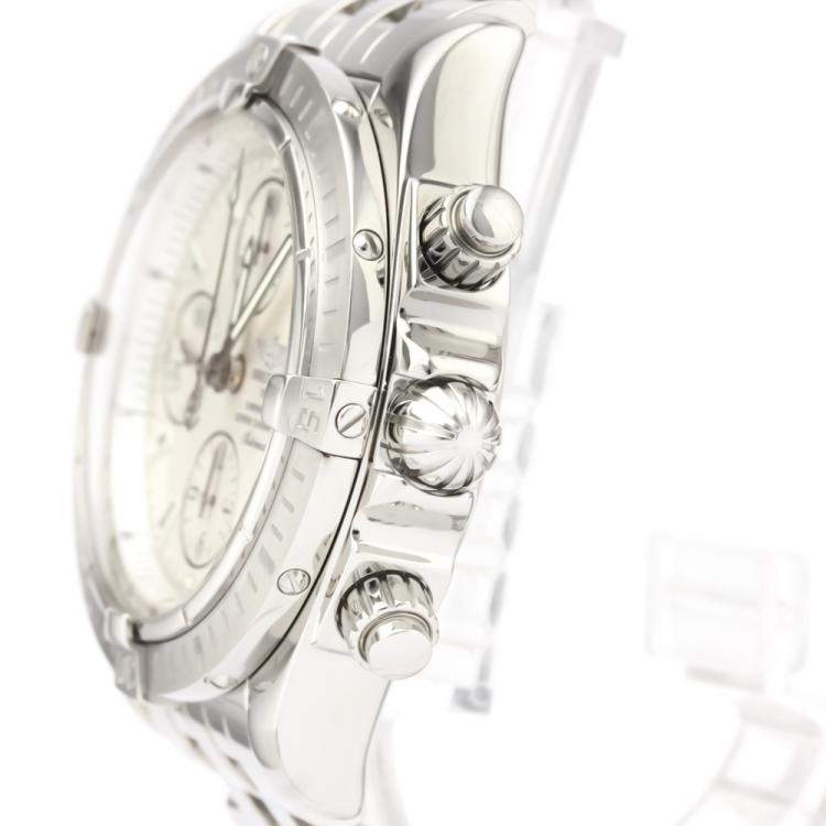 Pre Owned Breitling Silver Stainless Steel Chronomat Automatic A13356 Men's Wristwatch 44 MM