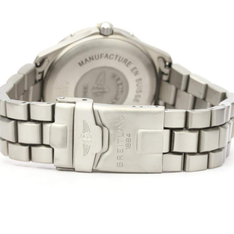 Pre Owned Breitling Grey 18K Yellow Gold And Titanium Aerospace F56062 Quartz Men's Wristwatch 40 MM