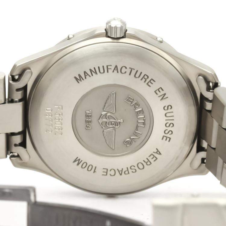 Pre Owned Breitling Grey 18K Yellow Gold And Titanium Aerospace F56062 Quartz Men's Wristwatch 40 MM