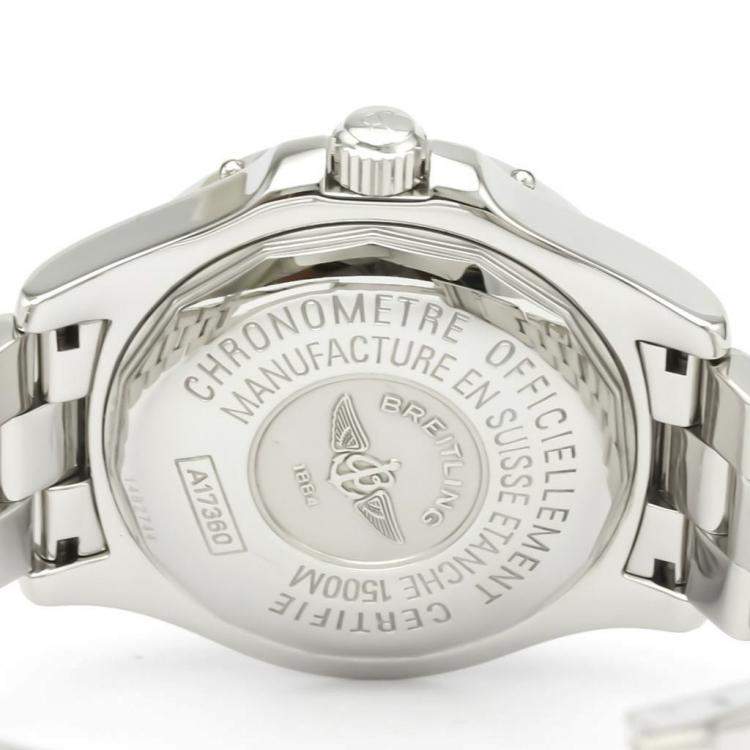 Pre Owned Breitling Black Stainless Steel Superocean Automatic A17360 Men's Wristwatch 41 MM