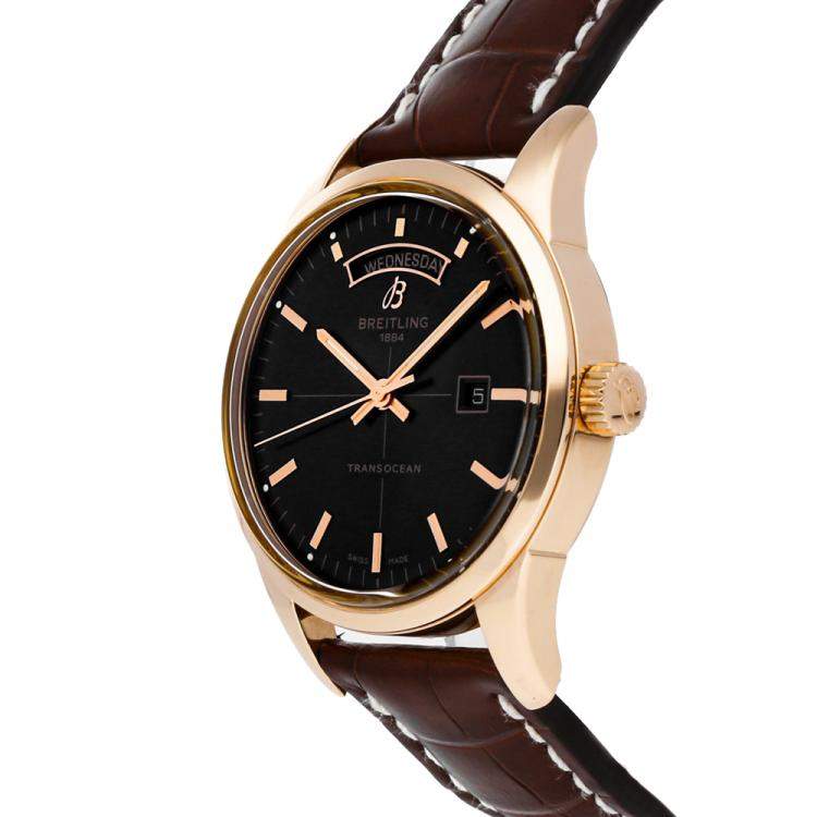 breitling transocean day date rose gold