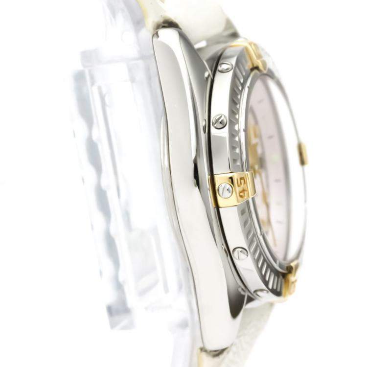 Pre Owned Breitling Pink MOP 18K Yellow Gold And Stainless Steel Callistino Men's Wristwatch 27 MM 