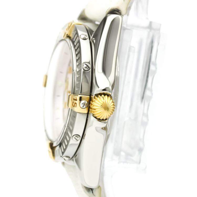Pre Owned Breitling Pink MOP 18K Yellow Gold And Stainless Steel Callistino Men's Wristwatch 27 MM 
