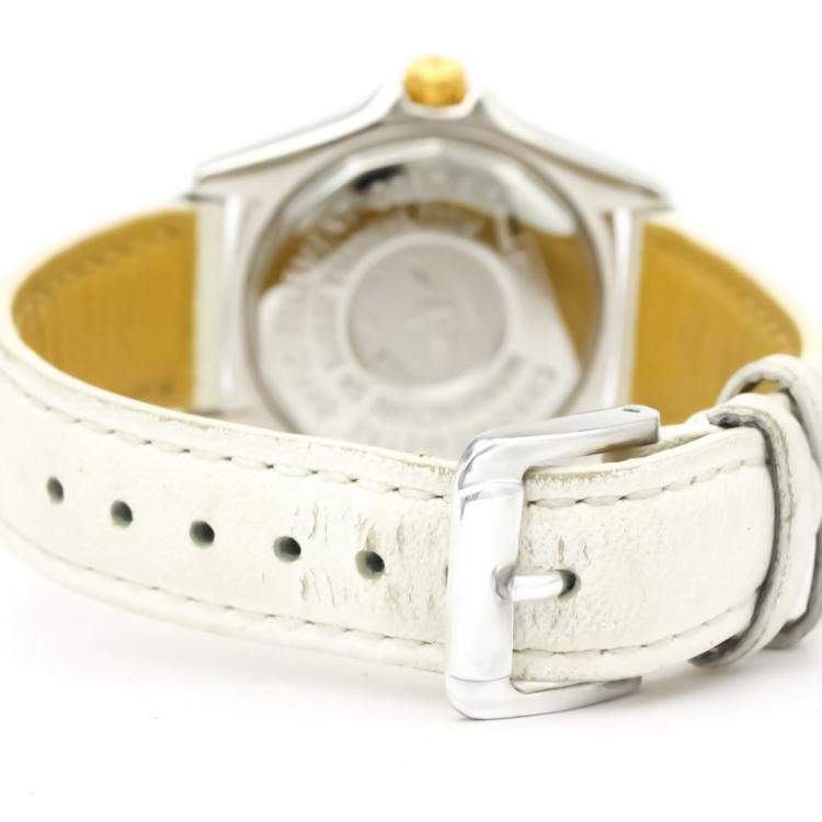 Pre Owned Breitling Pink MOP 18K Yellow Gold And Stainless Steel Callistino Men's Wristwatch 27 MM 