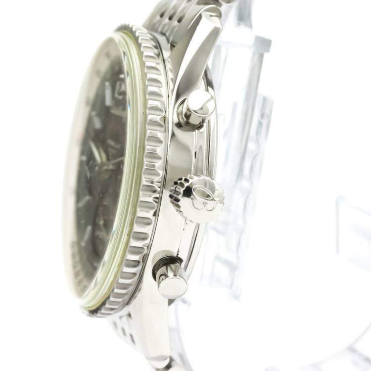 Pre Owned Breitling Black Stainless Steel Navitimer Montbrillant Automatic A41330 Men's Wristwatch 38 MM