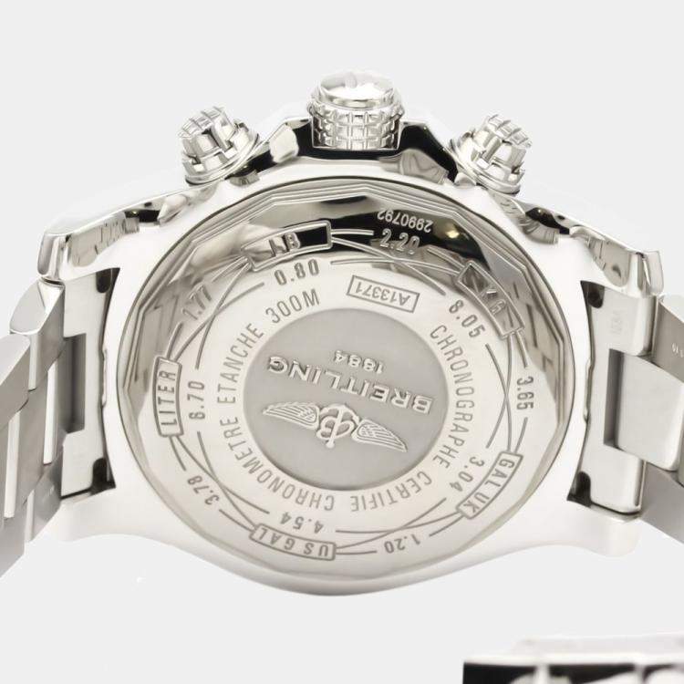 Pre Owned Breitling Blue Stainless Steel Super Avenger ll Chronograph A13371 Men's Wristwatch 49 MM