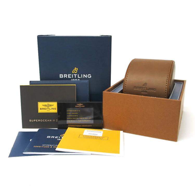 Pre Owned Breitling Black Stainless Steel Superocean II A17365 Automatic Men's Wristwatch 42 MM