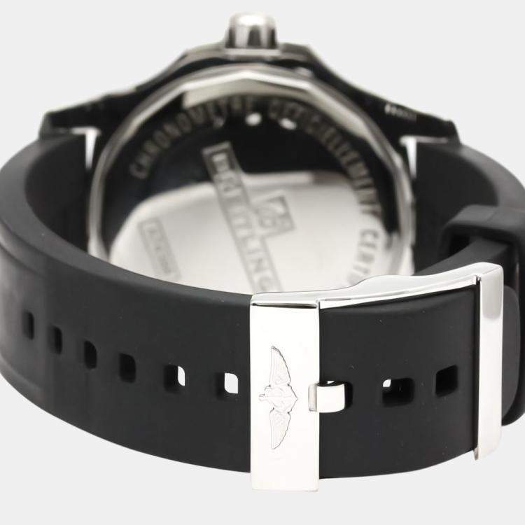 Pre Owned Breitling Black Stainless Steel Colt A74388 Quartz Men's Wristwatch 44 MM  