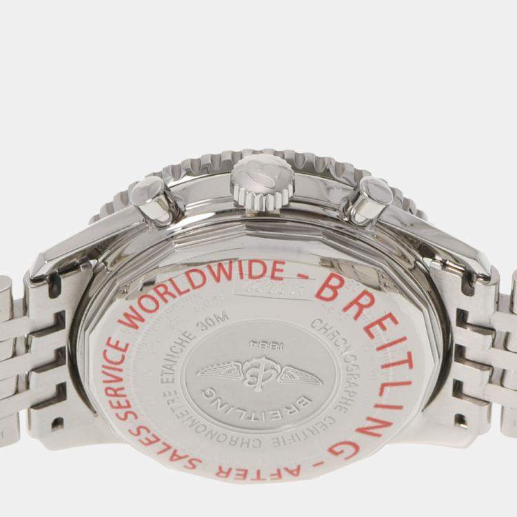 Pre Owned Breitling Black Stainless Steel Old Navitimer A13322 Men's Wristwatch 41 mm