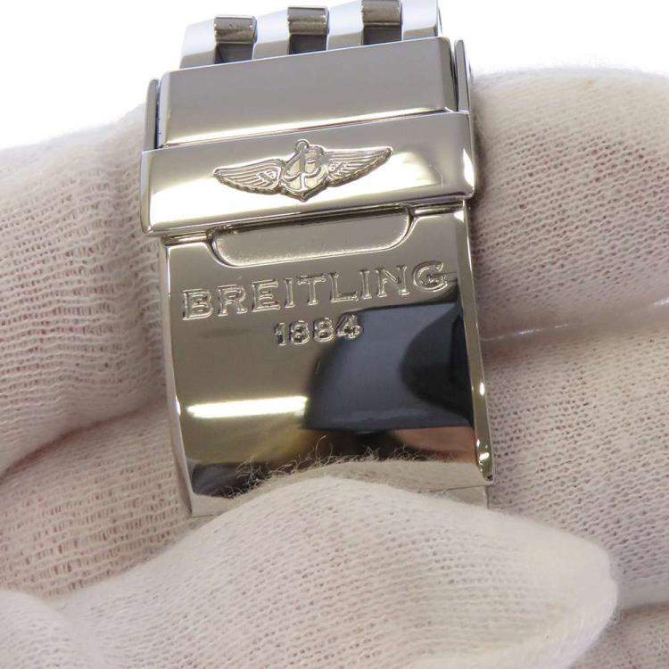 Pre Owned Breitling Black Stainless Steel Navitimer Chronograph A13324 Men's Wristwatch 42 mm