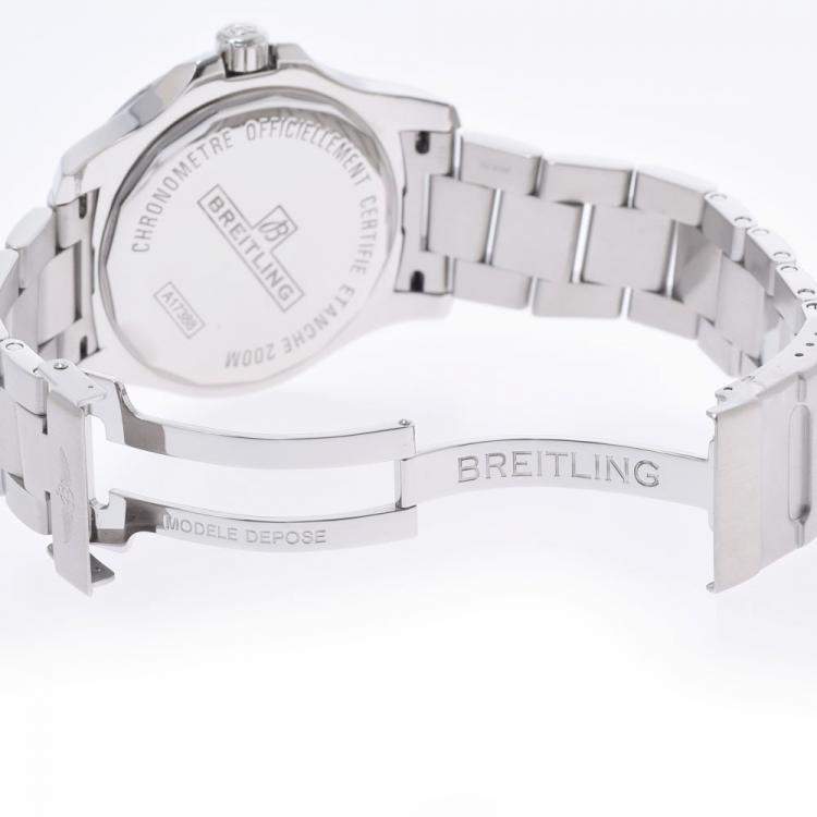 Pre Owned Breitling Black Stainless Steel Colt A17388 Automatic Men's Wristwatch 44 mm