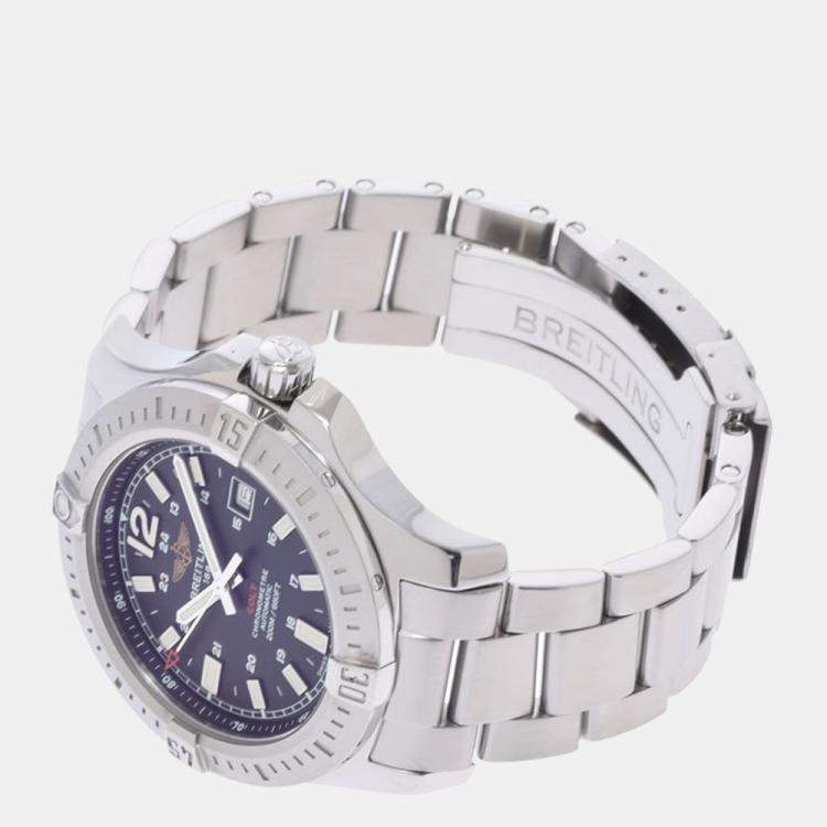 Pre Owned Breitling Black Stainless Steel Colt A17388 Automatic Men's Wristwatch 44 mm