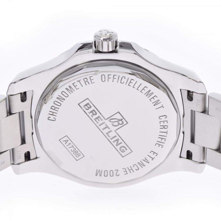 Pre Owned Breitling Black Stainless Steel Colt A17388 Automatic Men's Wristwatch 44 mm