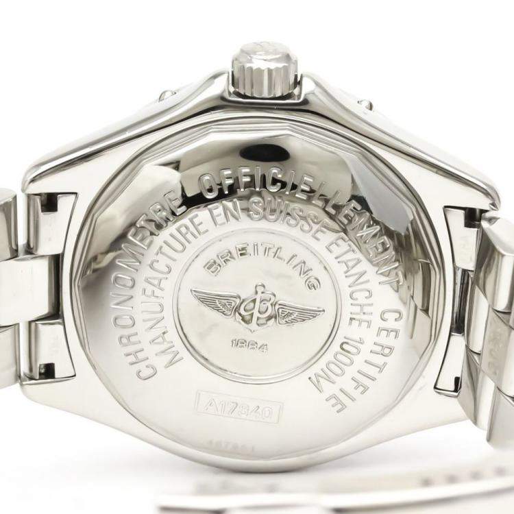 Pre Owned Breitling Blue Stainless Steel Superocean A17340 Automatic Men's Wristwatch 41 mm