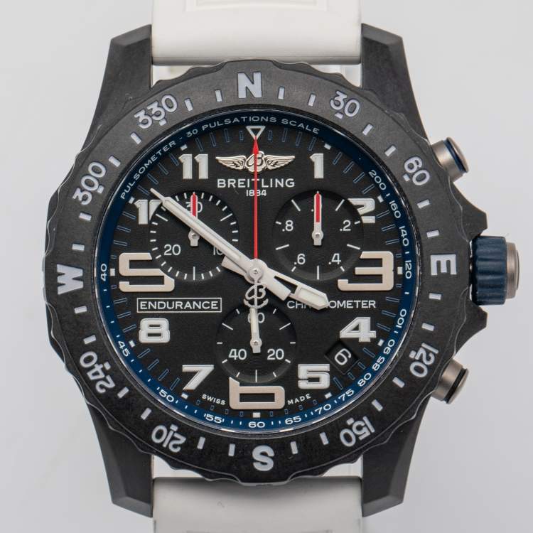 Pre Owned Breitling Black Breitlight Rubber Endurance Pro X82310 Men's Wristwatch 44 mm