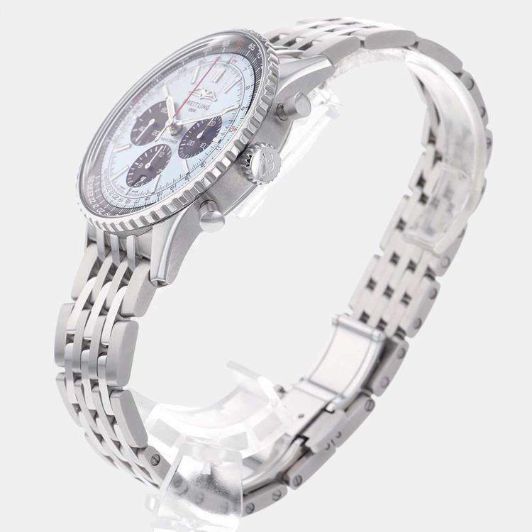 Pre Owned Breitling Blue Stainless Steel Navitimer AB0138241C1A1 Men's Wristwatch 43 mm