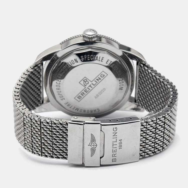 Pre Owned Breitling Black Stainless Steel SuperOcean AB2020121B1A1 Men's Wristwatch 46 mm 