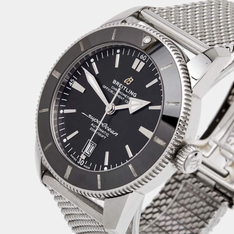 Pre Owned Breitling Black Stainless Steel SuperOcean AB2020121B1A1 Men's Wristwatch 46 mm 