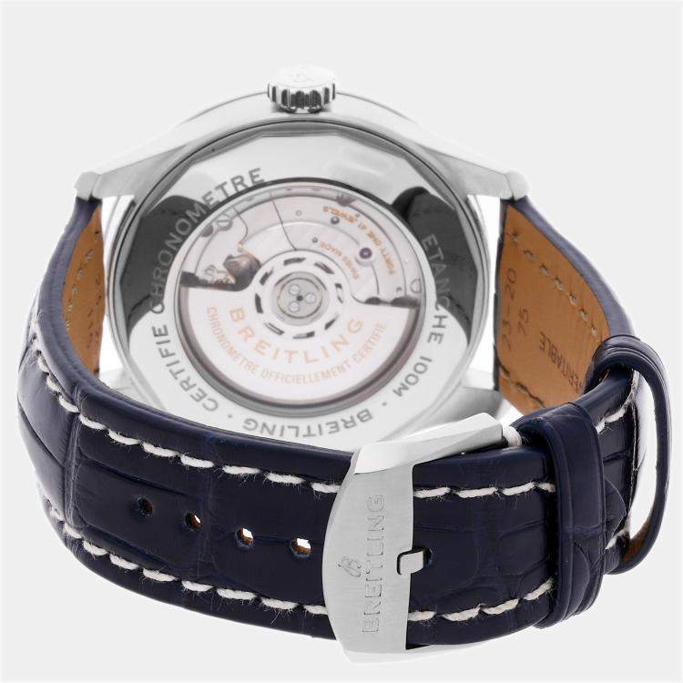 Pre Owned Breitling Silver Stainless Steel Navitimer AB3521U01G1P2 Automatic Men's Wristwatch 43 mm