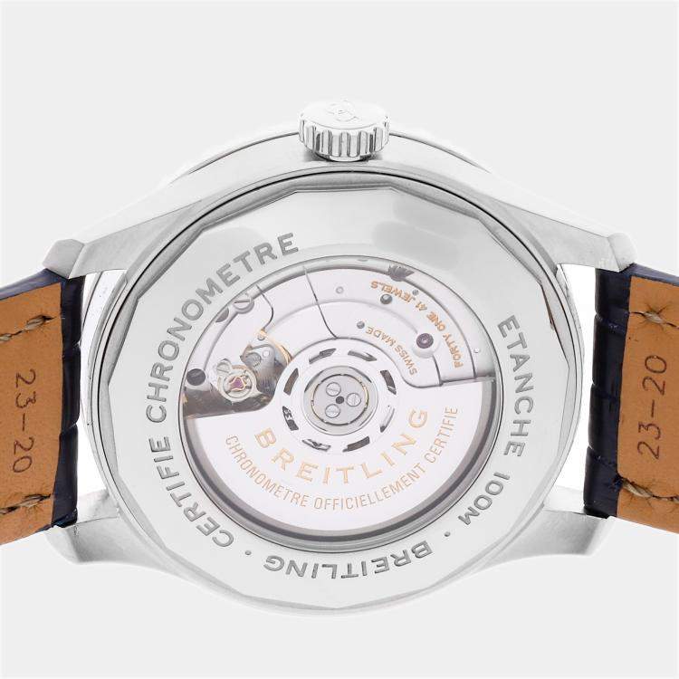 Pre Owned Breitling Silver Stainless Steel Navitimer AB3521U01G1P2 Automatic Men's Wristwatch 43 mm