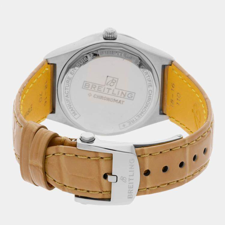 Pre Owned Breitling Chronomat A10380611A1P1 Automatic Beige PVD-Coated Stainless Steel Men’s Wristwatch 36mm