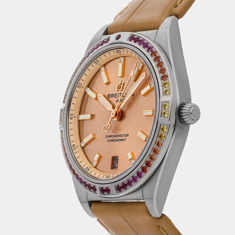 Pre Owned Breitling Chronomat A10380611A1P1 Automatic Beige PVD-Coated Stainless Steel Men’s Wristwatch 36mm
