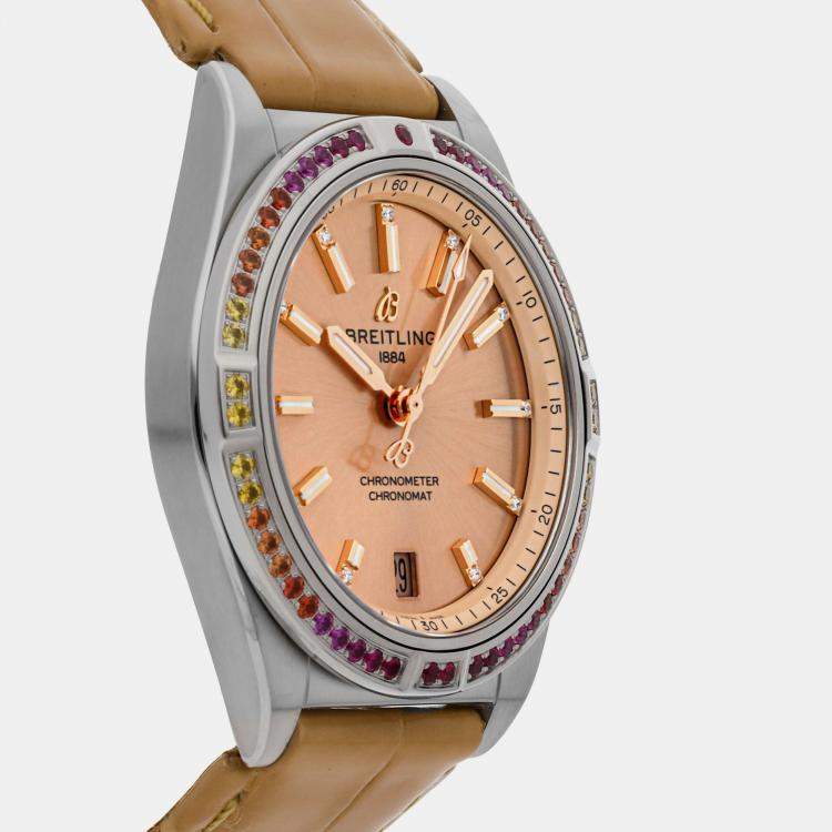 Pre Owned Breitling Chronomat A10380611A1P1 Automatic Beige PVD-Coated Stainless Steel Men’s Wristwatch 36mm