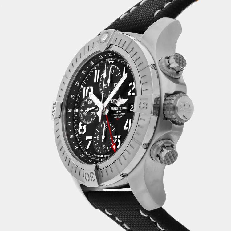 Pre Owned Breitling Avenger A24315101B1X2 Automatic Black Stainless Steel Men’s Wristwatch 45mm