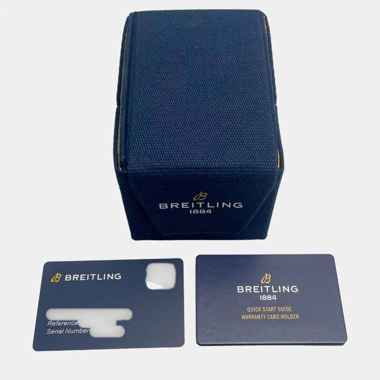 Pre Owned Breitling Green Stainless Steel Aviator Automatic Men's Wristwatch 43 mm