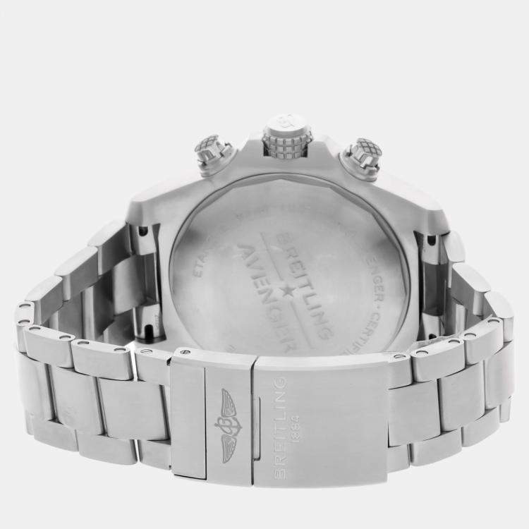 Pre Owned Breitling Super Avenger A13375101B1A1 Automatic Black Stainless Steel Men’s Wristwatch 48mm