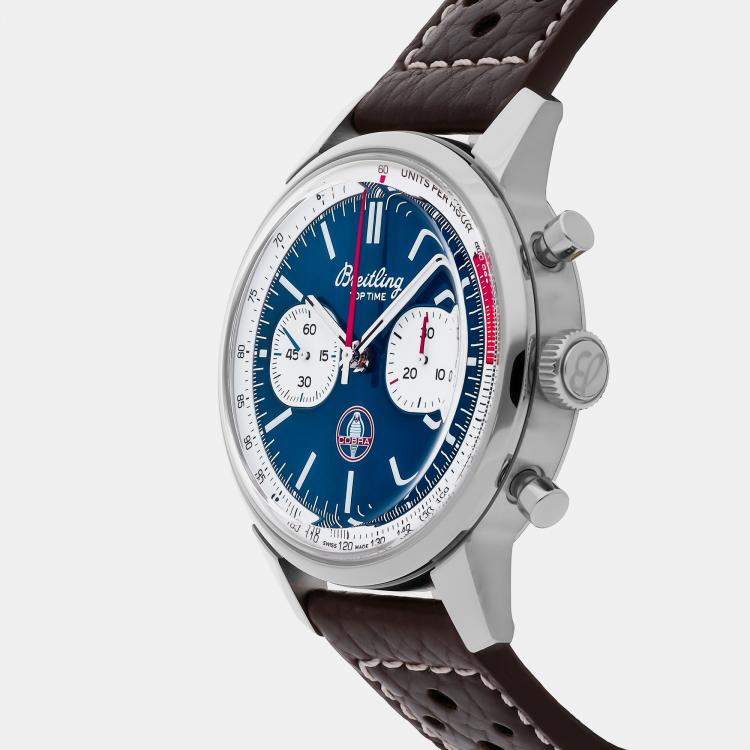 Pre Owned Breitling Top Time AB01763A1C1X1 Automatic Blue Stainless Steel Men’s Wristwatch 41mm